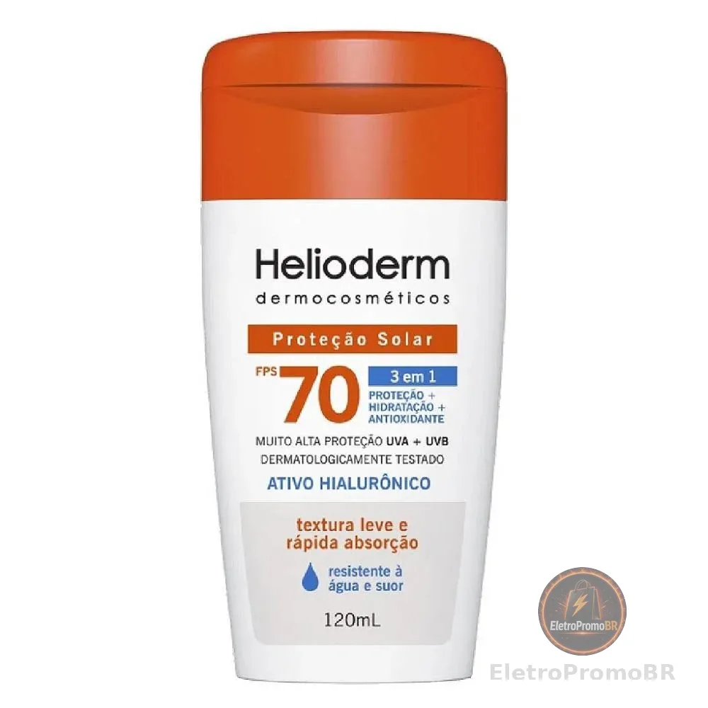 Protetor Solar Corporal Helioderm FPS 70 Ativo Hialurônico 120ml