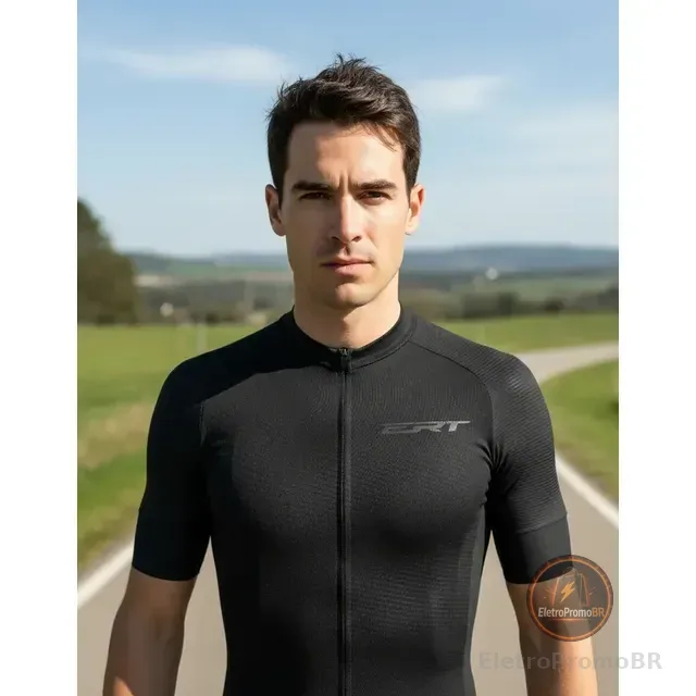 Roupa Camisa Ciclismo Unissex Uv 50+ Ert Elite Black Armor