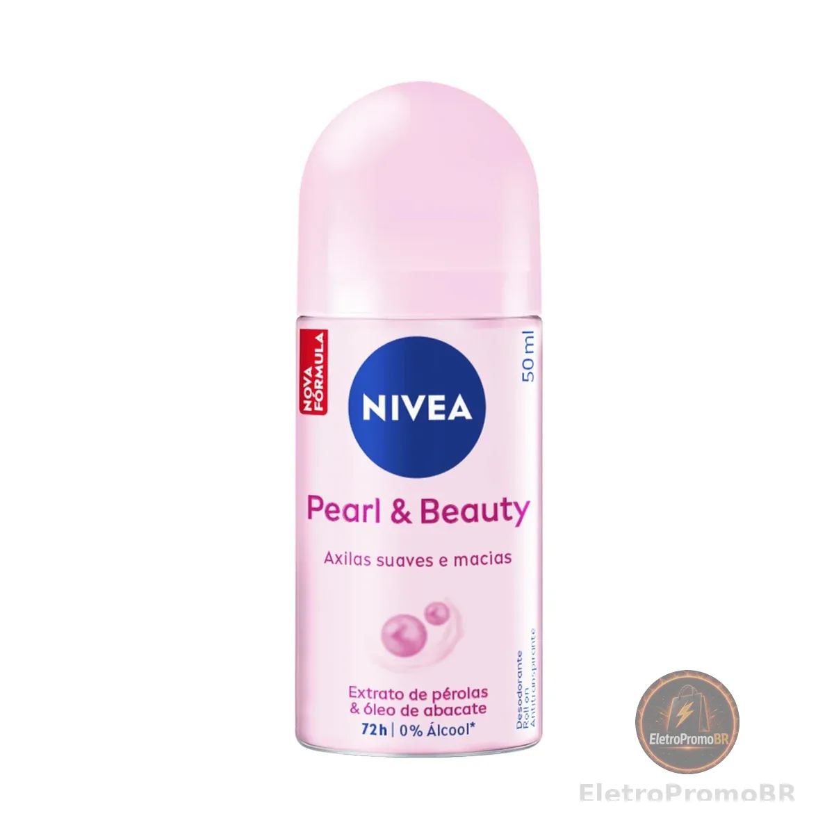 NIVEA Desodorante Antitranspirante Roll-on Pearl & Beauty 50ml, Proteção 72h, Previne Irritações, Contra Suor e Odores, Axilas Suaves