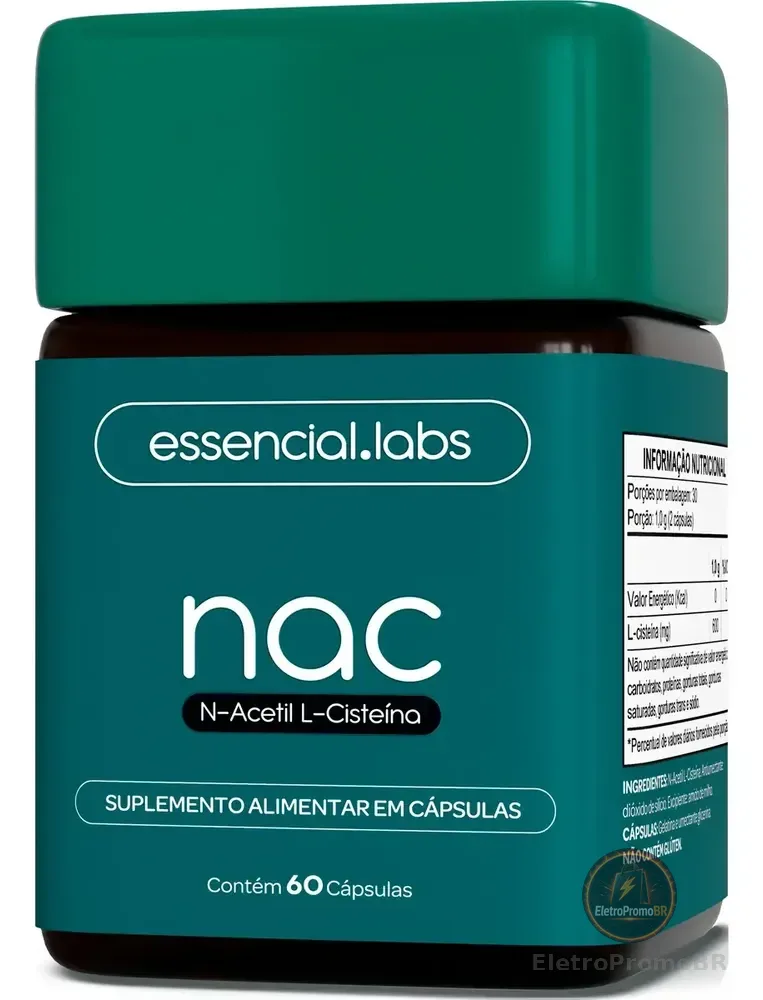 NAC 600mg - Máxima Concetranção e Pureza - 60 Cápsulas