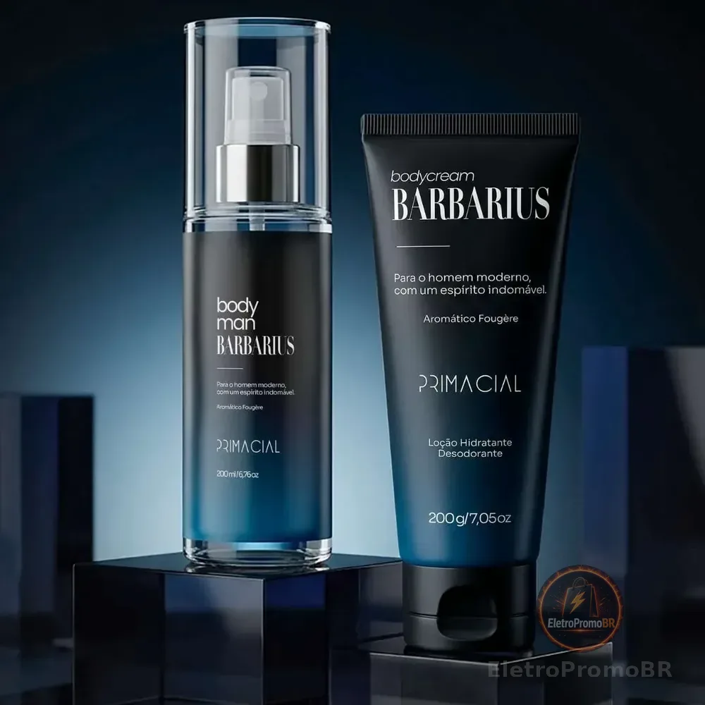 Kit Body Splash Barbarius + Hidratante Desodorante Masculino