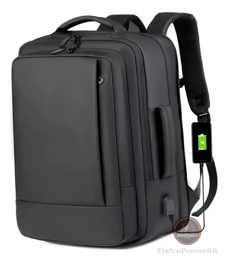 Mochila jiesipote À Prova D'água Reforçada Expansível Cor Preto