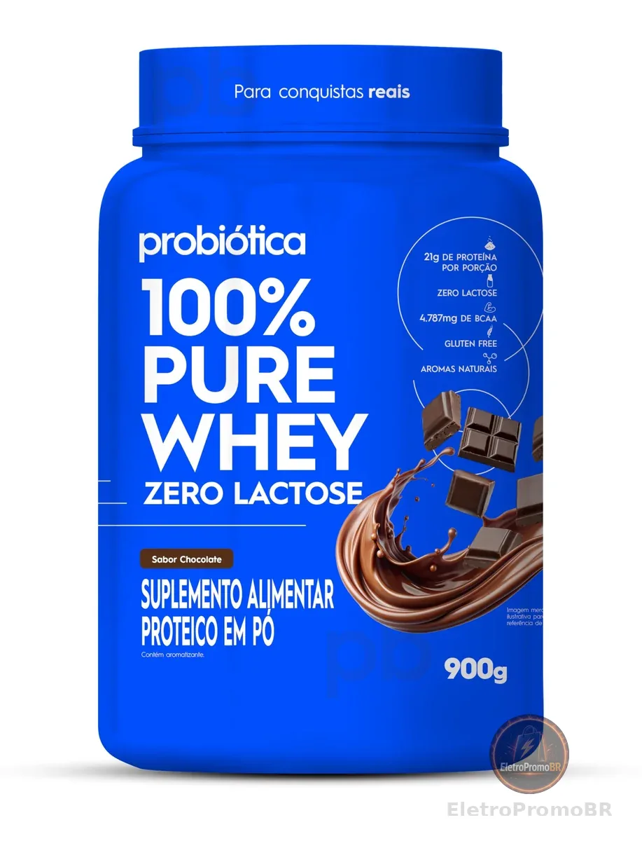 100% Pure Whey Zero Lactose (900G) - Chocolate, Probiótica