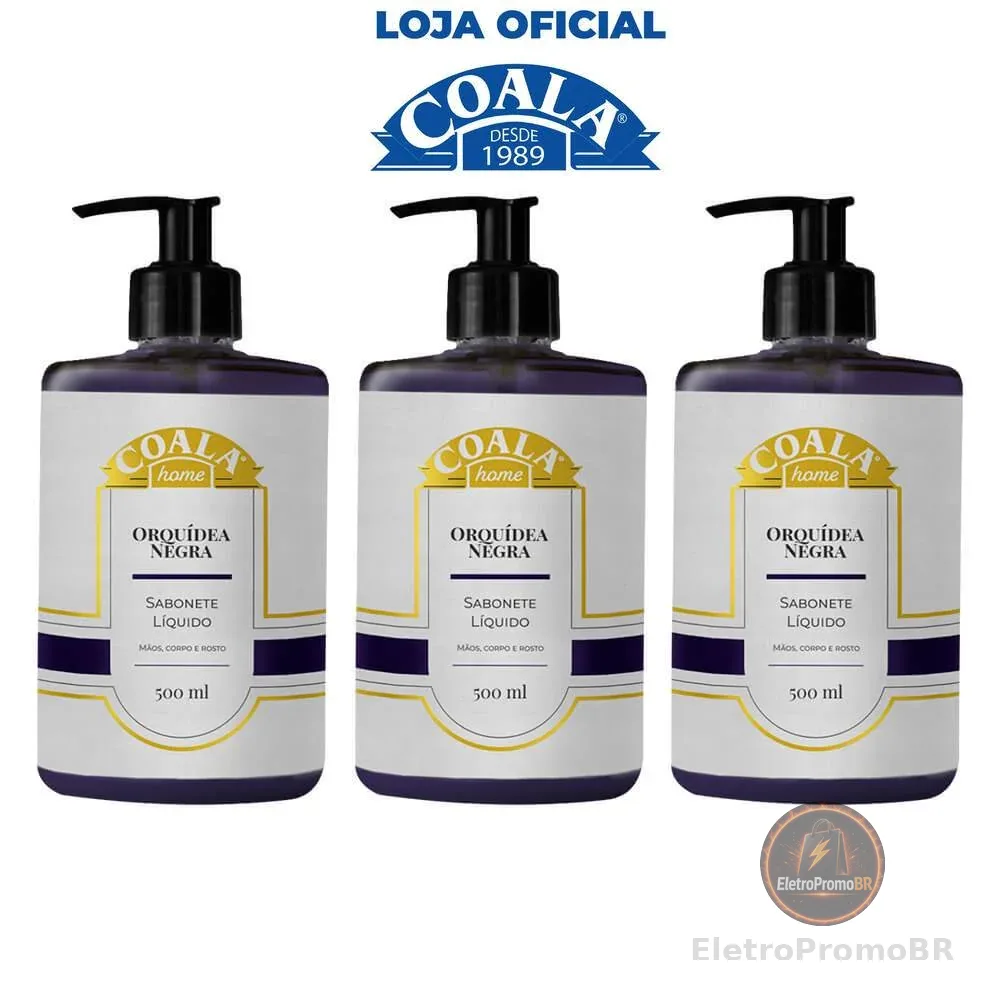 Kit 3 Unidades Sabonete Líquido Coala Home - Orquídea Negra - 500ml