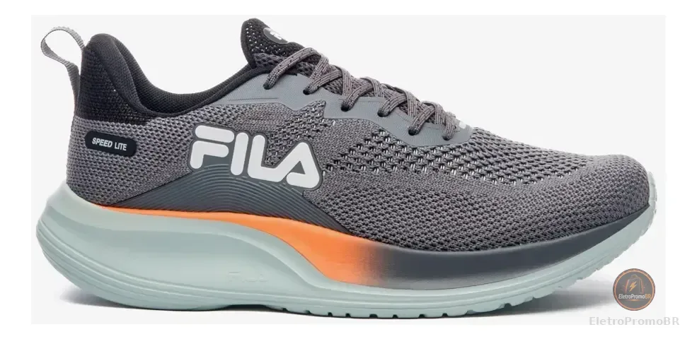 Tênis Esportivo Masculino Speed Lite Fila Grafite/preto/laranja Liso 42 Br