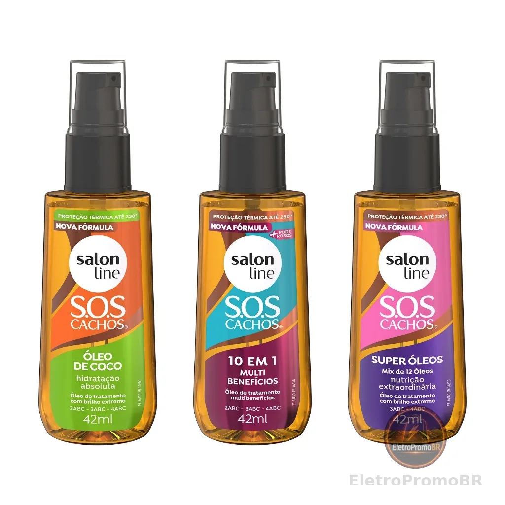 Kit com 3 Óleos de Tratamento Coco, Super Óleos e Multibenefícios