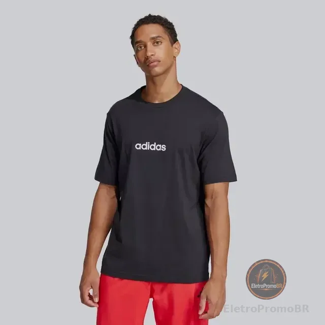 Camiseta Preta adidas Logo Linear Ess Preto - G