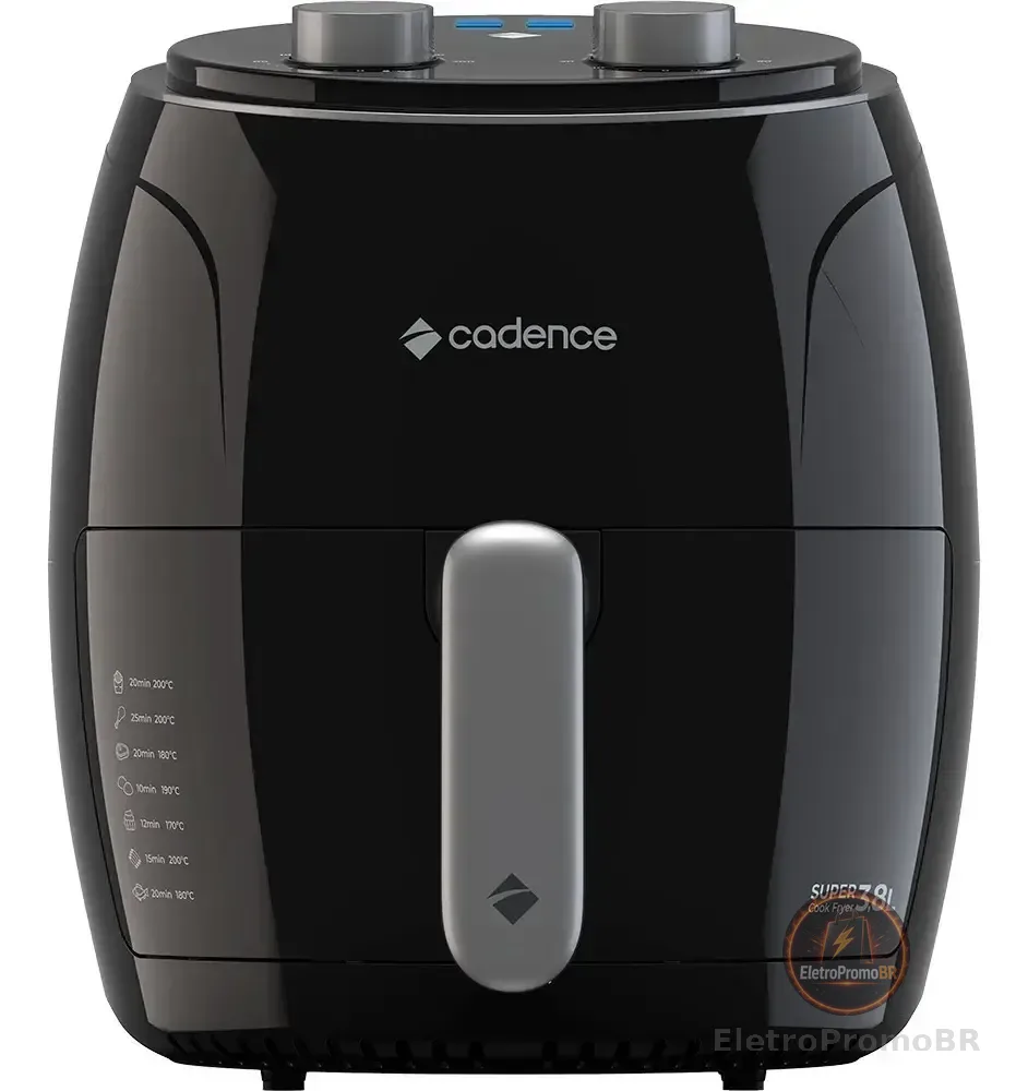 Fritadeira Sem Óleo Super Cook Fryer Frt410 3,8l Cadence Cor Preto