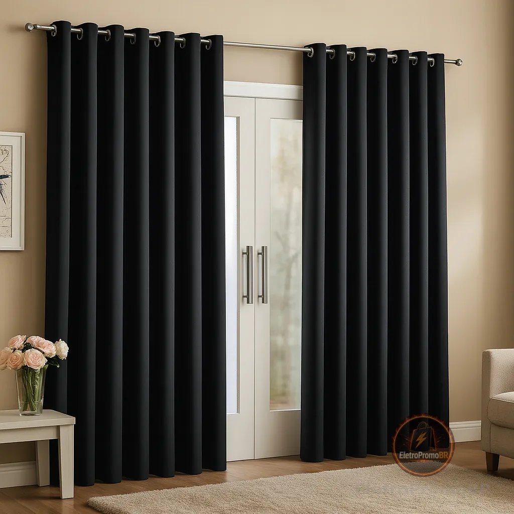 Cortina Para Sala Ou Quarto Grande 3,00x2,50 metros Ideal Sala Quarto Escritório Porta Envio Rápido