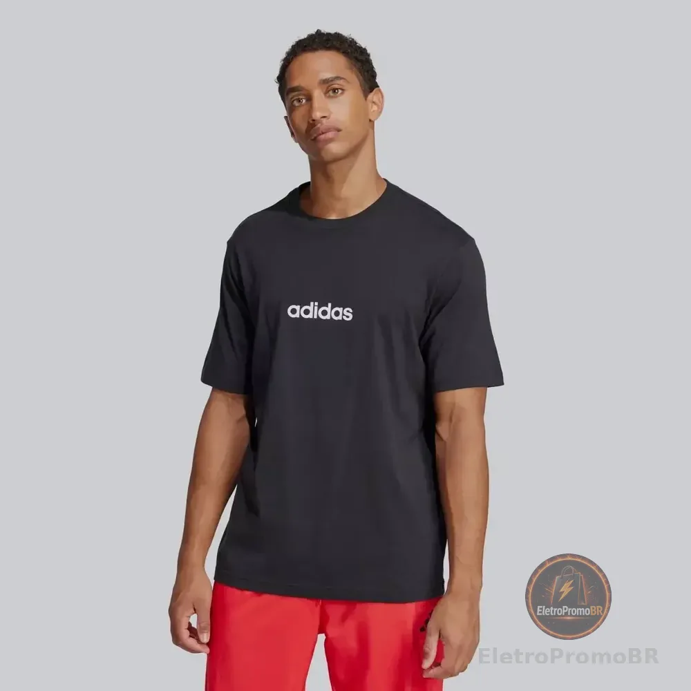 Camiseta Preta adidas Logo Linear Ess Preto - M