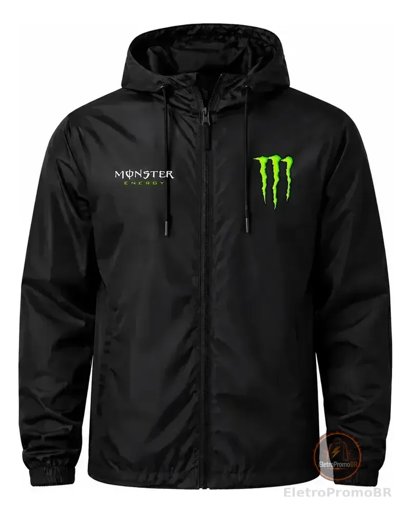 Jaqueta Corta Vento Monster Impermeável Unissex Sportivo Top Preto G