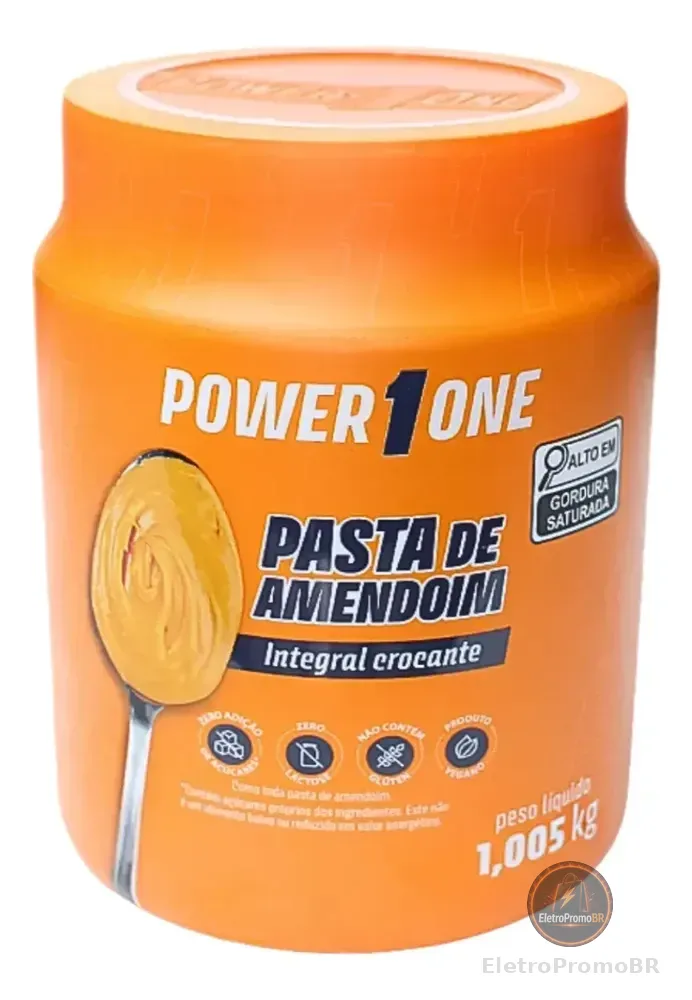 Pasta De Amendoim Crocante Integral Power One - 1kg