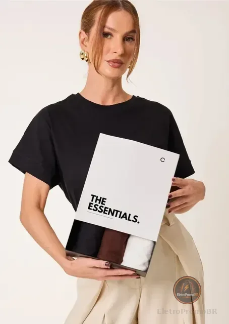 Kit 3 T-shirts Oversized Classic Algodão Cléa Store