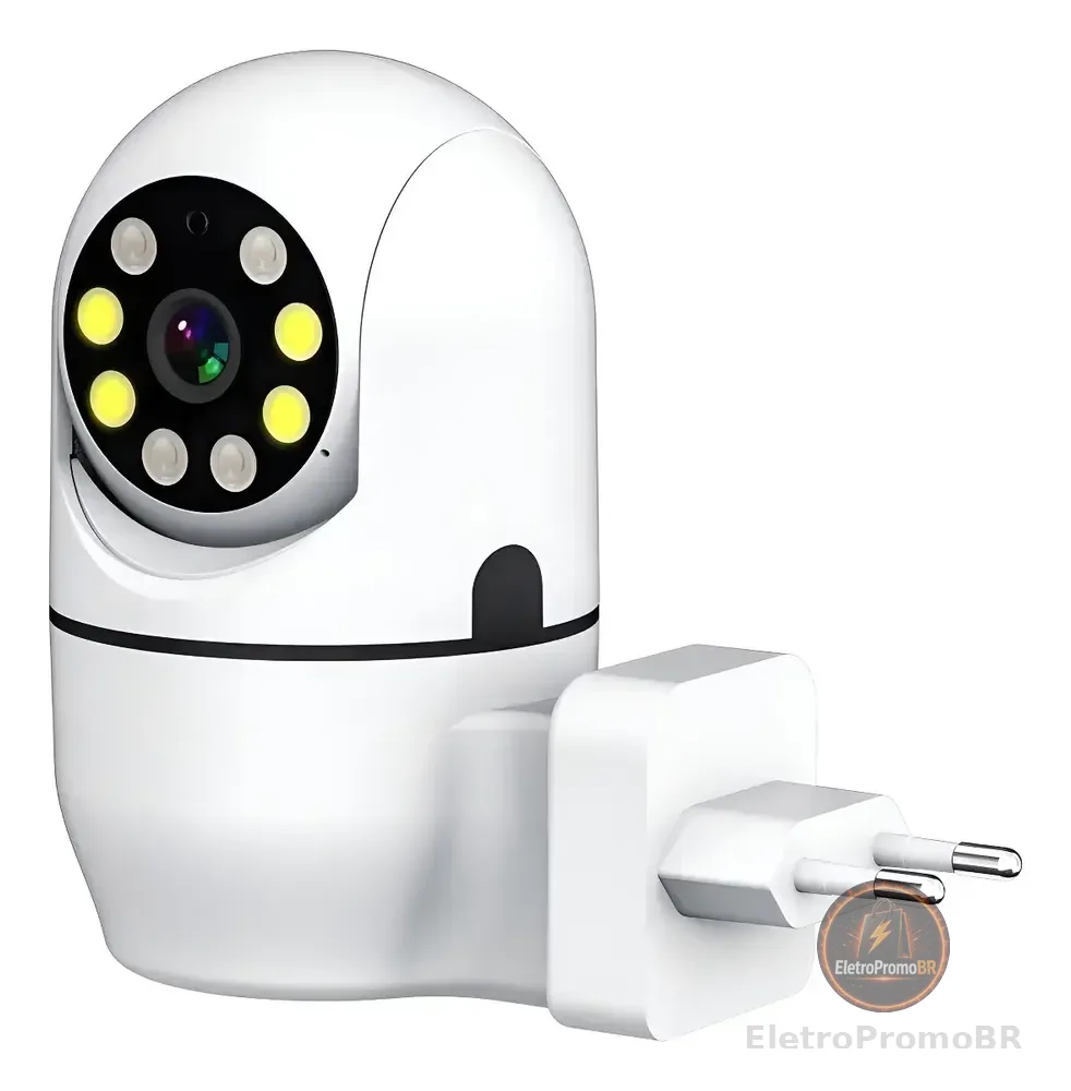 Câmera De Segurança Full Hd Visão Noturna Na Tomada Jt-8178 Branco