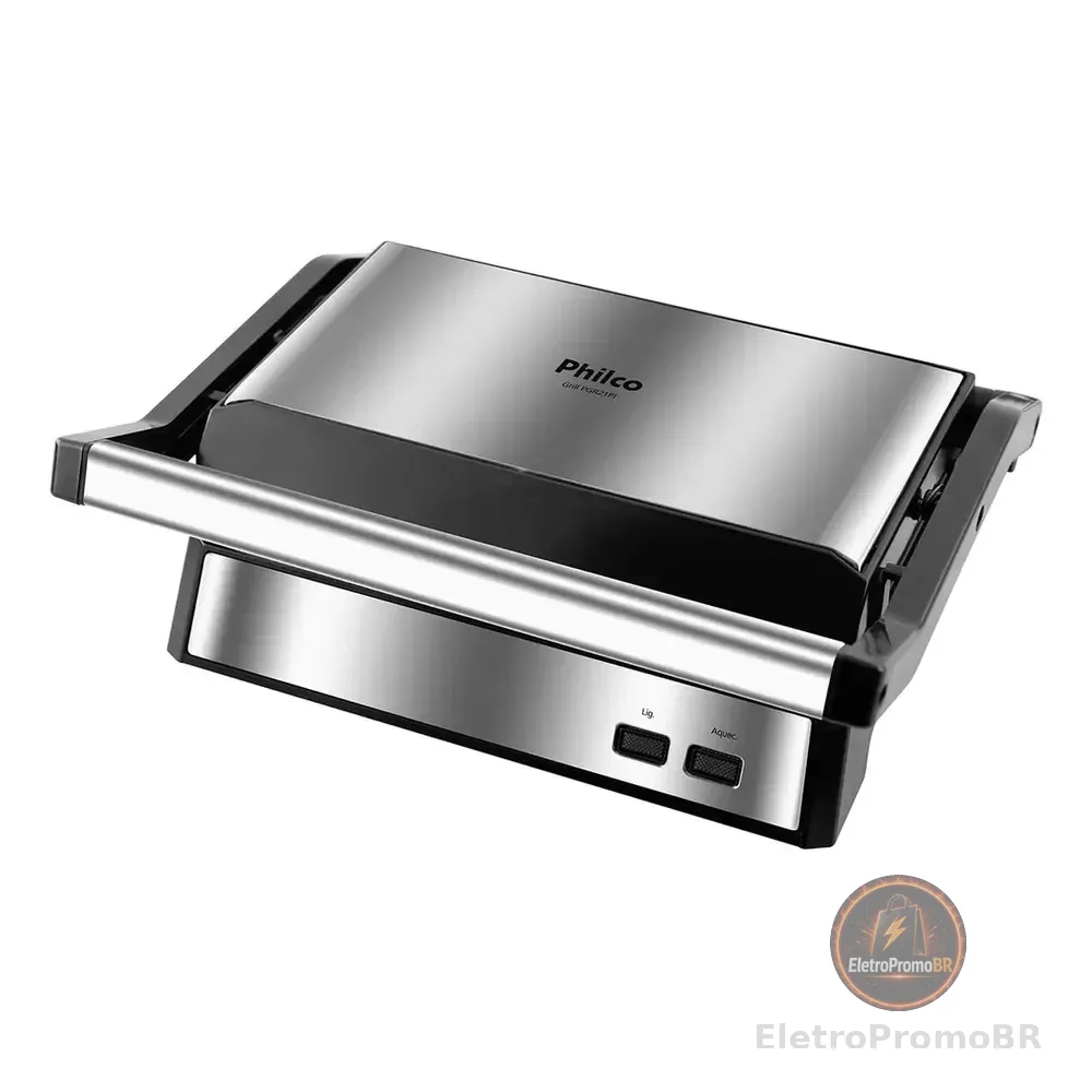Sanduicheira E Grill Pgr21pi Maxx Clean 1000w Philco Prateado Cinza 220v