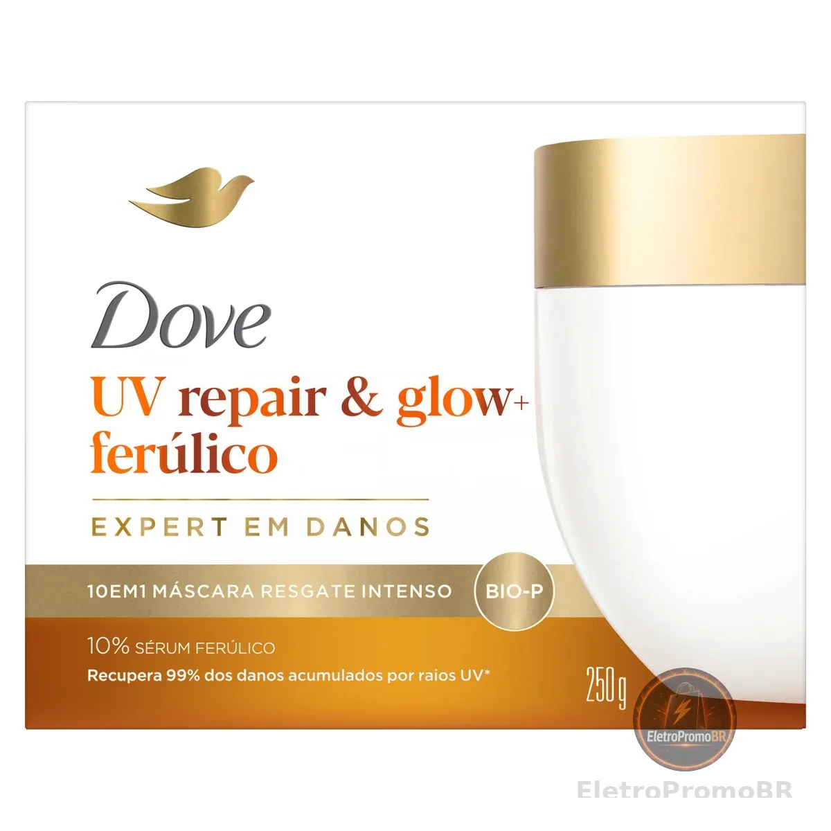 Dove Máscara de Resgate Intenso 10 em 1 UV Repair & Glow + Ferúlico 250g