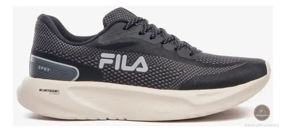 Tênis Masculino Spry Fila Preto/grafite/cinza Liso 41 Br