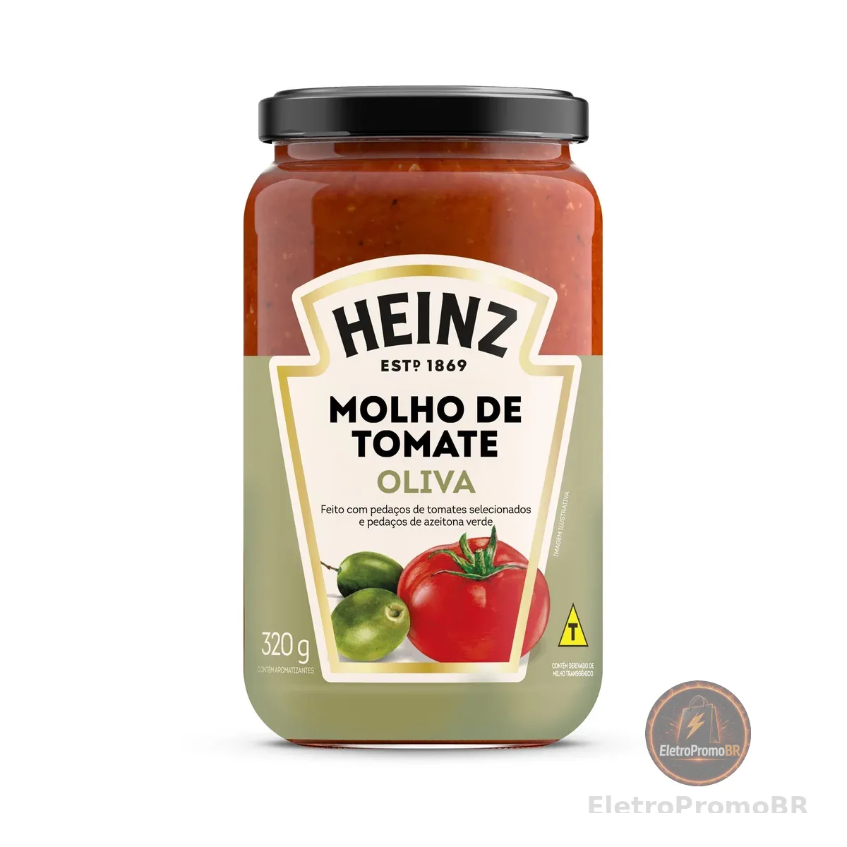 Heinz Molho de Tomate Rústico Oliva em vidro, 320G
