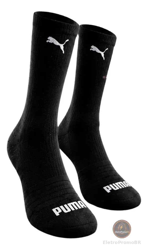 Meia Puma Cano Alto Performance Running Corrida Original Grafite/cinza Logo 39/43