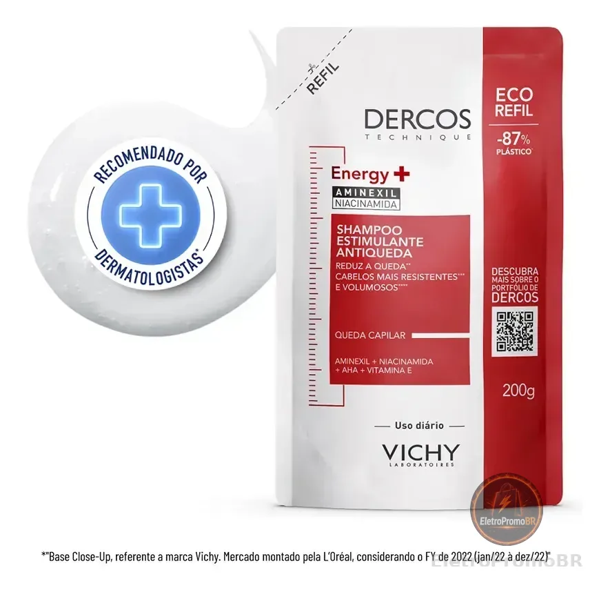Shampoo Antiqueda Estimulante com Aminexil, Dercos Energy+ Vichy, 200g