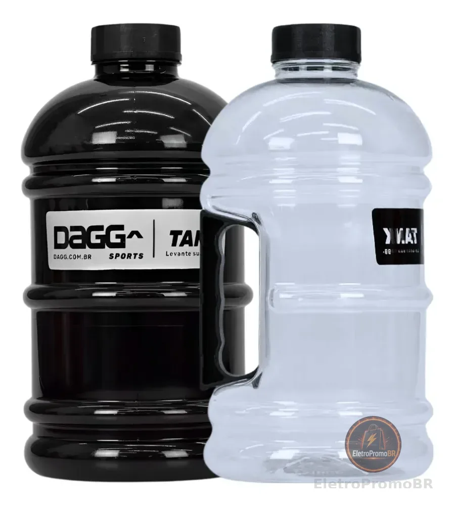 Kit 2 Garrafas Galão De Água Dagg Tank 2l Academia Treino