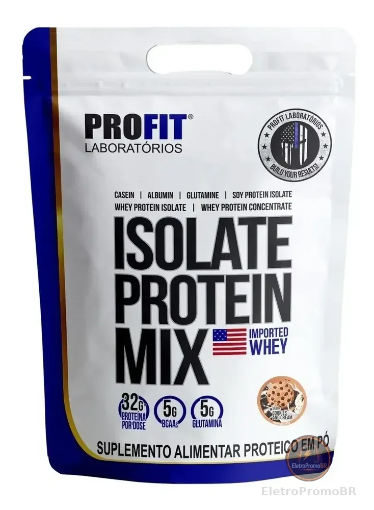Suplemento en pó ProFit Laboratórios Proteínas de Isolate Protein Mix sabor cookies & cream x 900g
