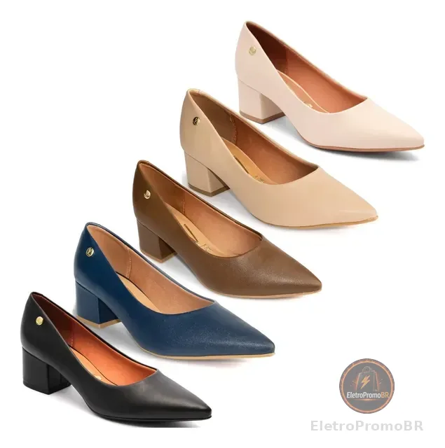 Scarpin Vizzano Salto Médio Bloco Sapato Confortável