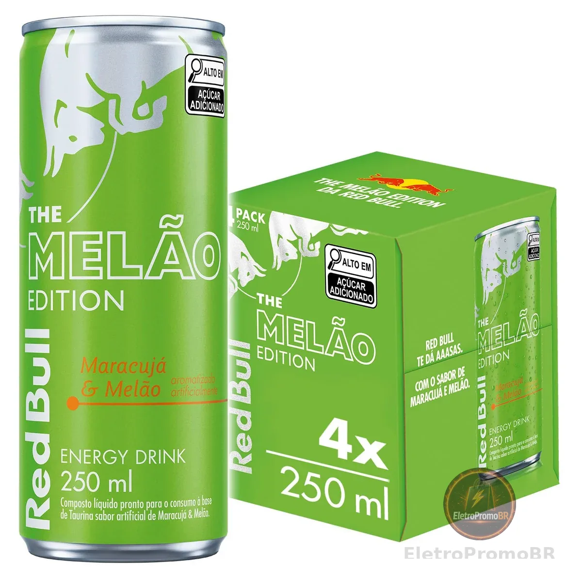Red Bull Energético, Maracujá e Melão, 250ml, 4 latas
