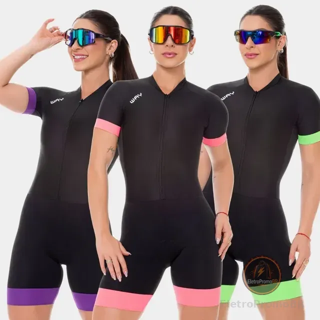 Macacão De Ciclismo Feminino Gel Roupa Diversos Macaquinho