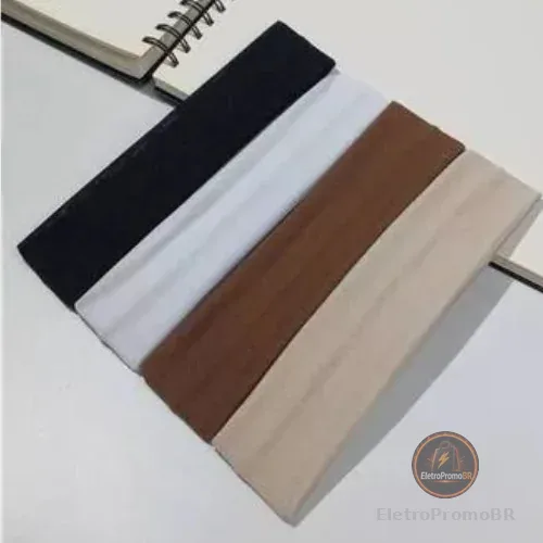 faixas de cabelo penteados e esportes branco, preto, marrom claro e marrom escuro