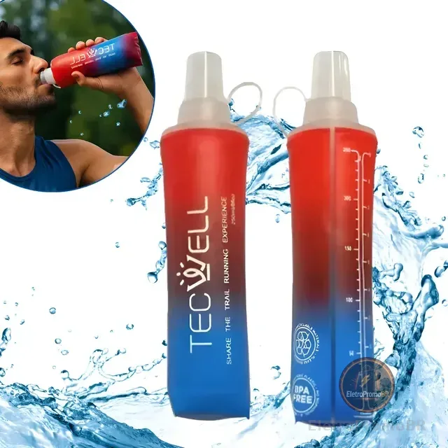 Garrafa De Água Dobrável Silicone Soft Squeeze Corrida 500ml