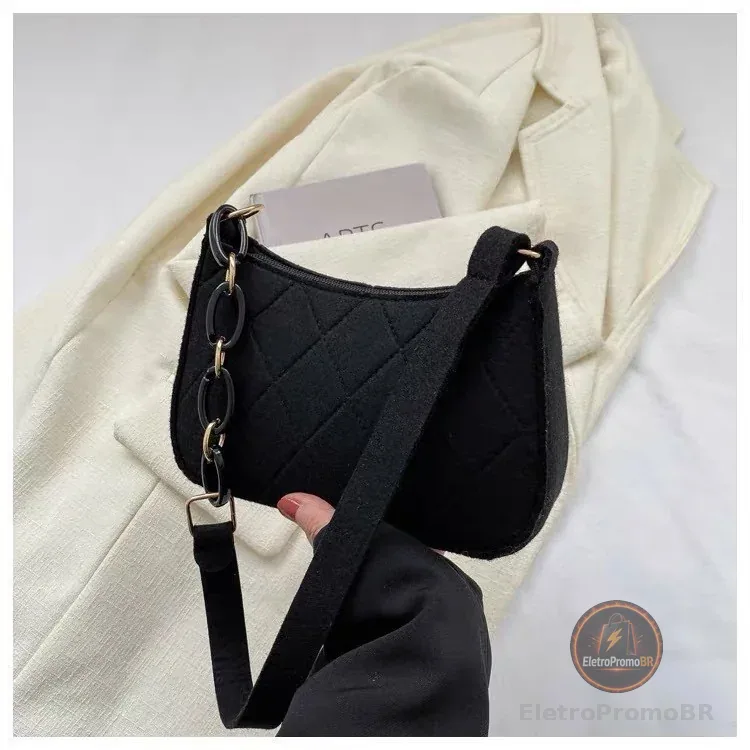Bolsa de Ombro Pequena com Corrente para Mulheres