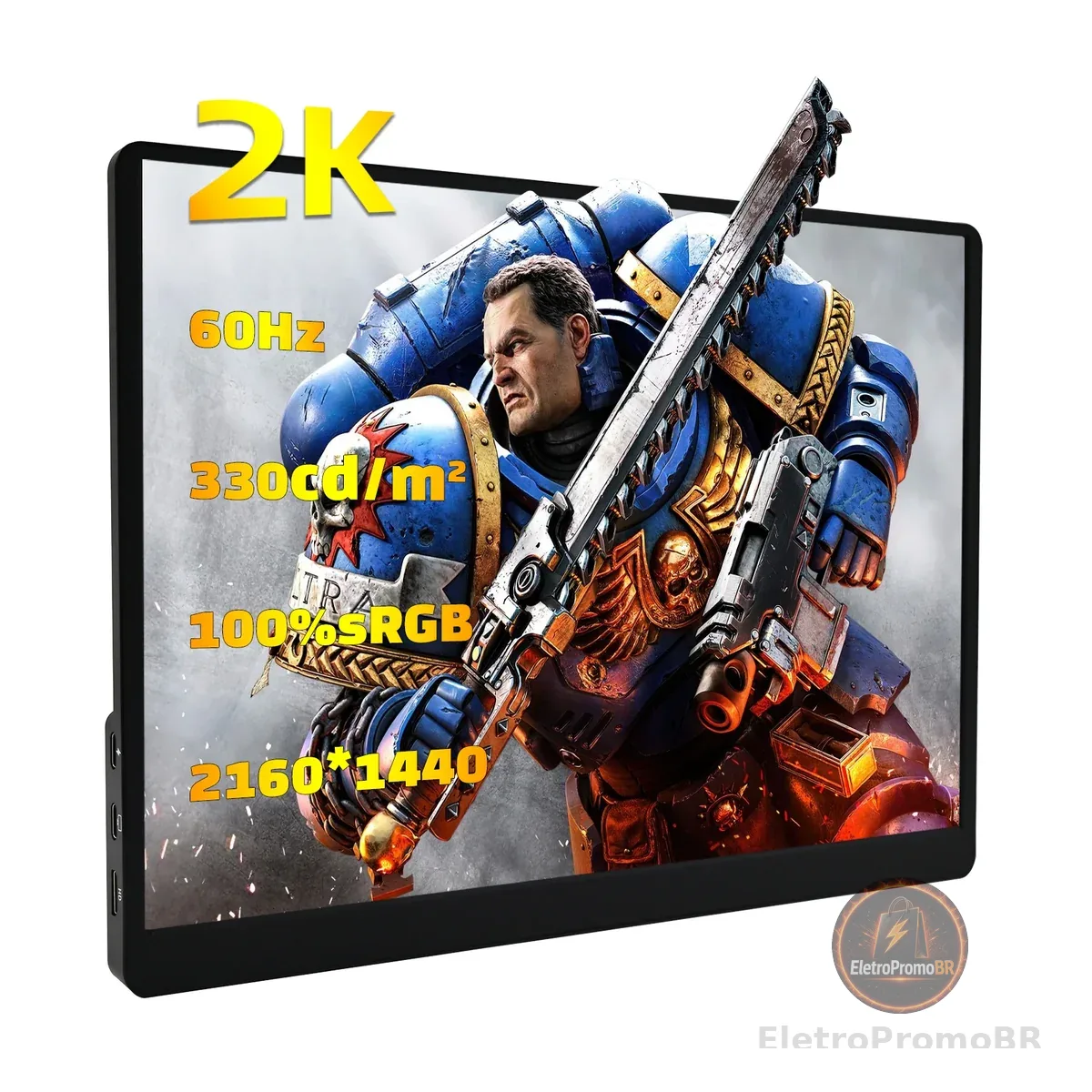 Monitor Portátil ZSUS 2K de 14 Polegadas (2160×1440) 60Hz Para Laptop, XBox, PS4/5, Switch, Caixa de TV, Celular e PC – Expansã
