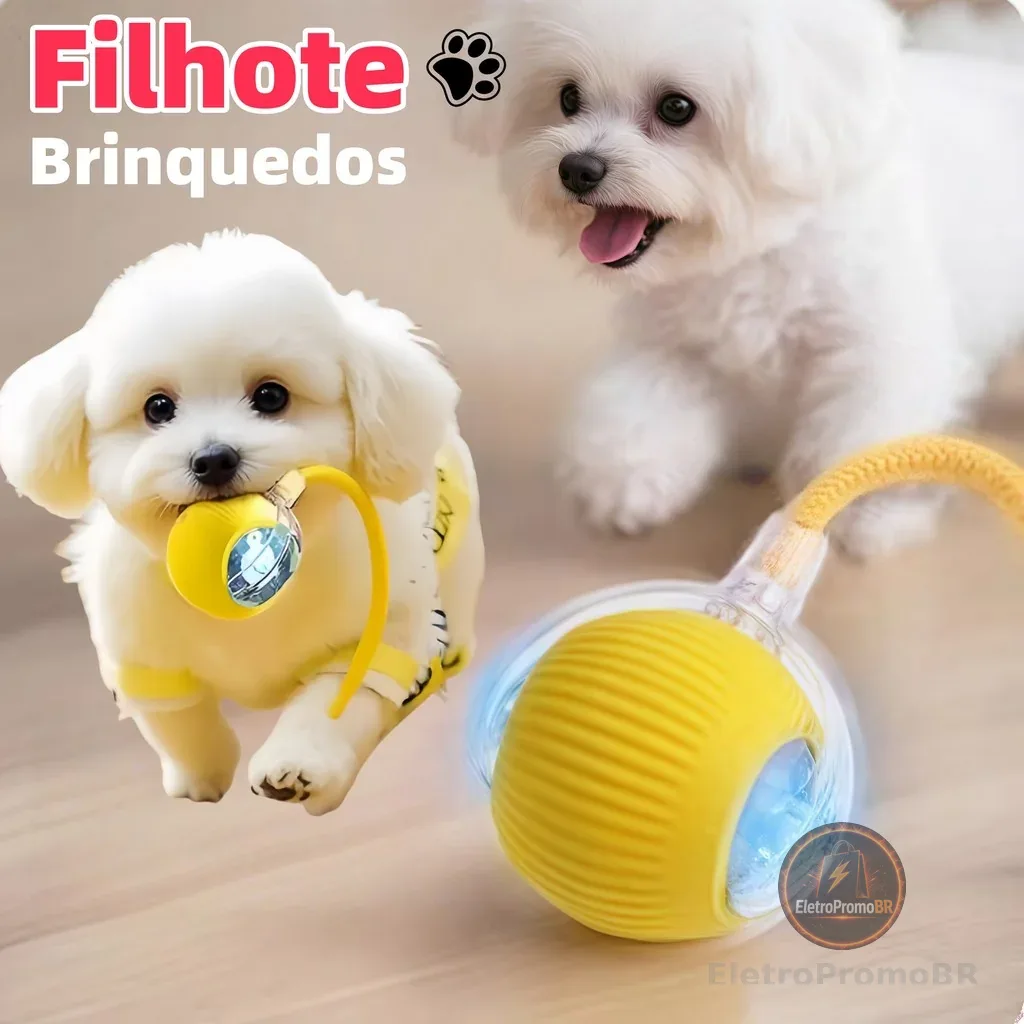 Bola de rolamento automática, brinquedo interativo para filhotes, treinamento elétrico para cães