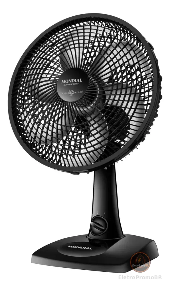 Ventilador de Mesa 30cm Super Power Mondial 60W VSP-30-B