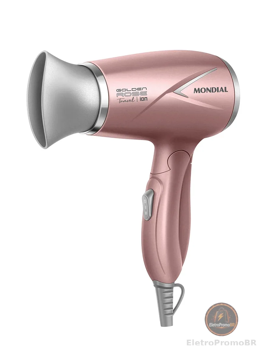 MONDIAL Secador de Cabelos Travel, Golden Rose, 1200W, Bivolt - SC-47-GR