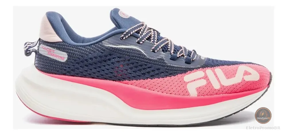 Tenis De Corrida Fila Racer Speedzone Feminino Original Marinho Geométrico 36 Br