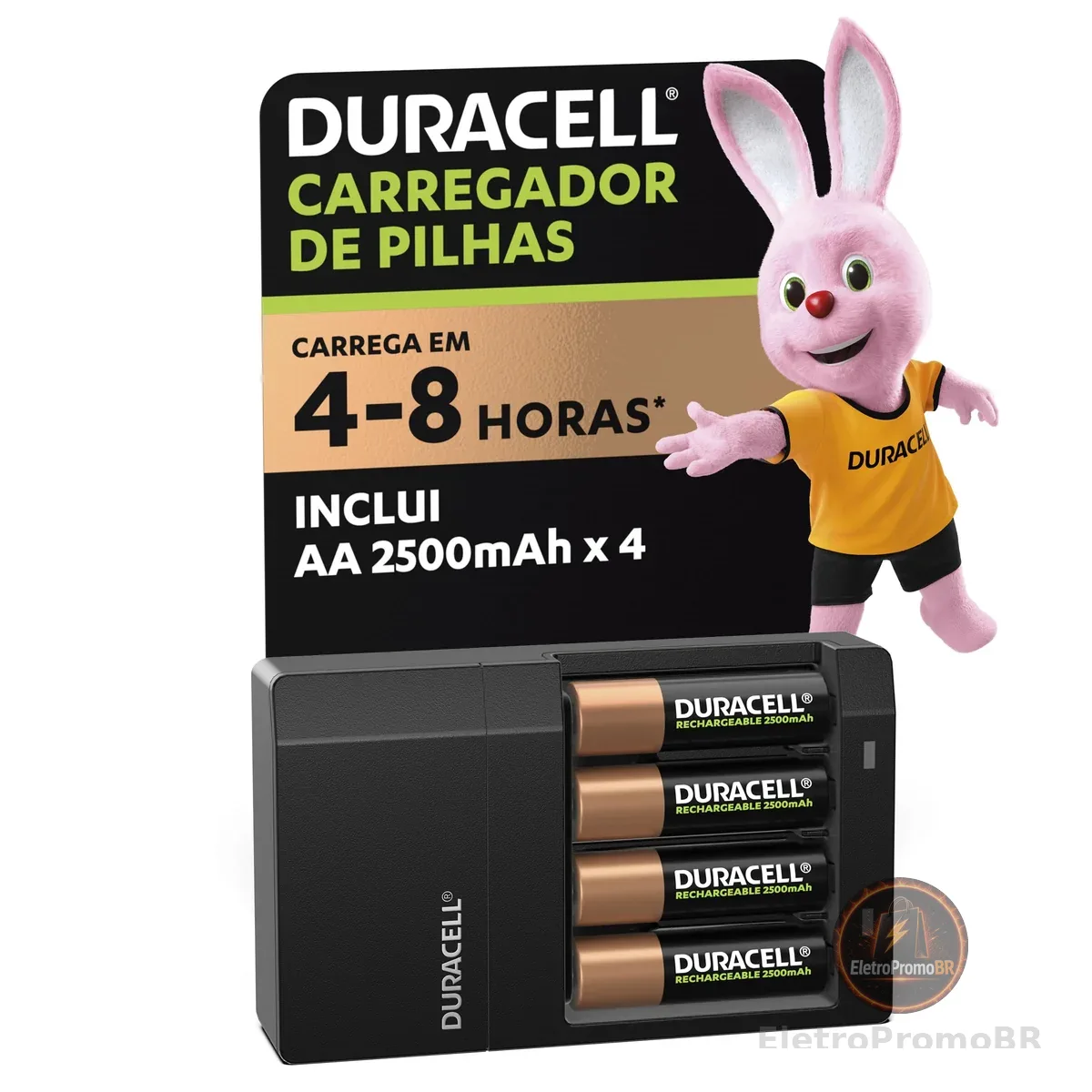 Duracell Carregador de Pilhas Recarregáveis AA e AAA Com 4 Pilhas AA Inclusas – Bivolt