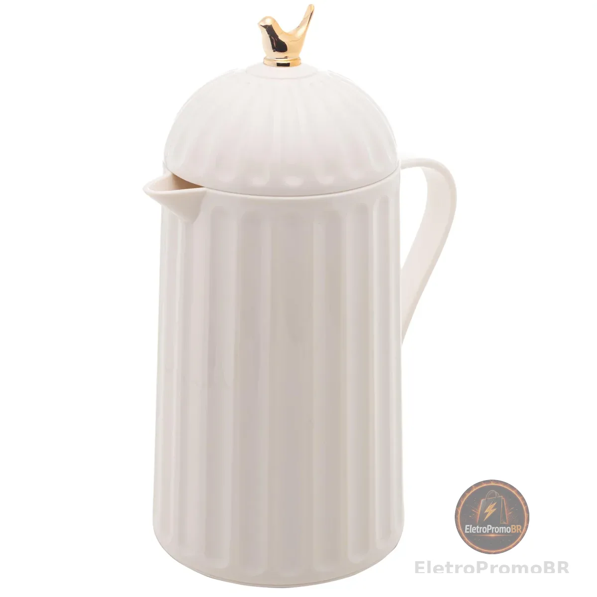 WOLFF Garrafa Térmica de Plástico Bird Branca 600ml - Enxoval - Organização - Decoração - Cozinha - Mesa Posta - Utilidades Domésticas - Perfeita Para Café e Chá