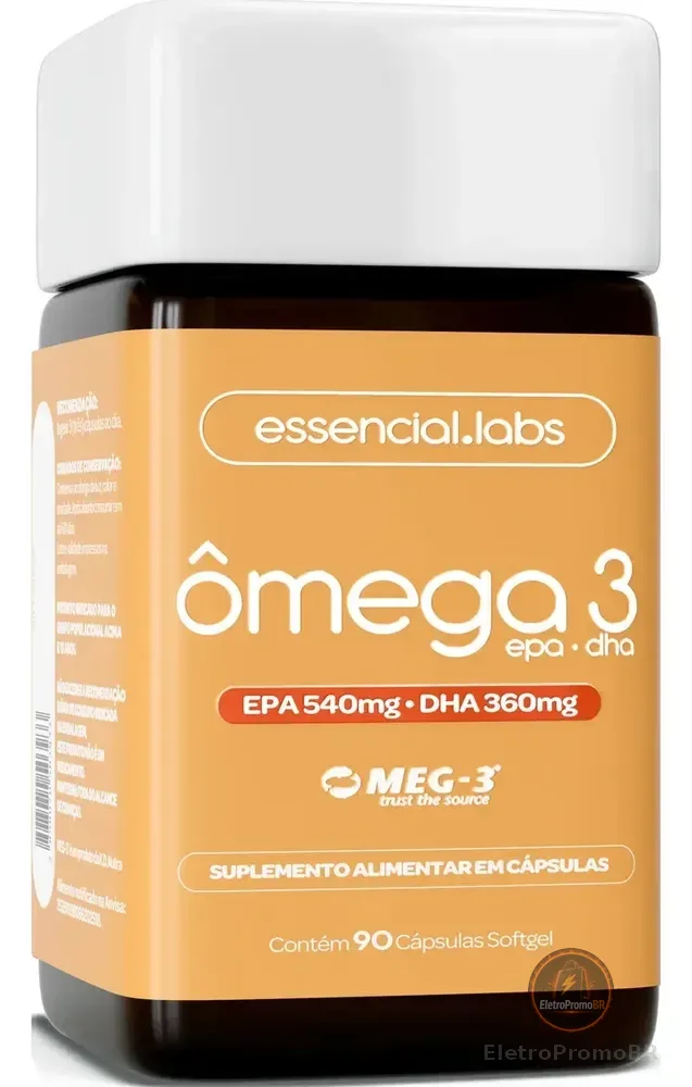 ÔMEGA 3 EPA DHA 1000mg com Selo MEG-3® - 90 Cápsulas Softgel - 100% Puro com Tecnologia Avançada e Alta Biodisponibilidade