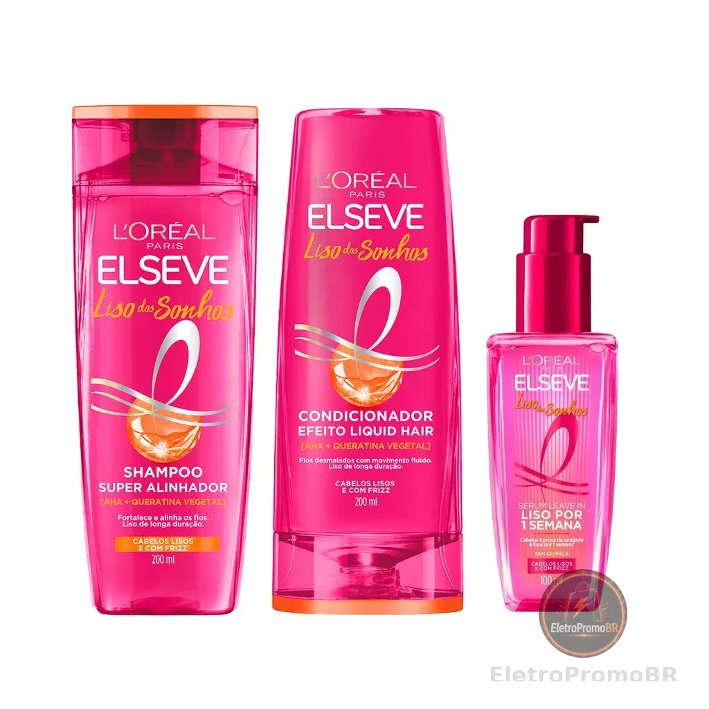 KIT ELSEVE SH + COND + SÉRUM LISO DOS SONHOS