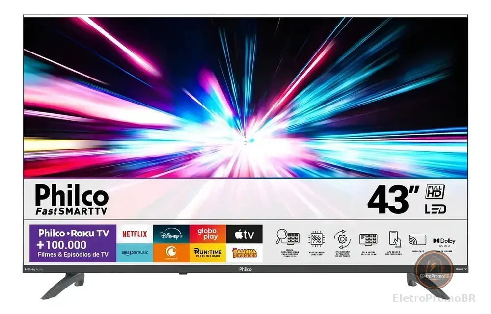 Smart Tv 43 Philco Led Roku Tv Dolby Audio Ptv43va4regb