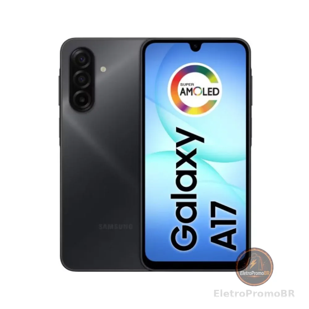 Celular Galaxy A17 4G Tela 6.7 128GB Super AMOLED Câmera Tripla 50MP Samsung - Preto