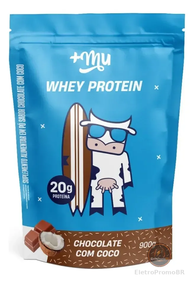 Refil Whey Concentrado Chocolate Com Coco 900g + Mu