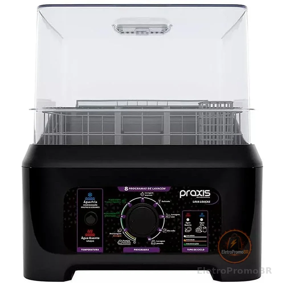 Praxis Lava Louças Portátil 3L 8 Programas de Lavagem 127v Preto