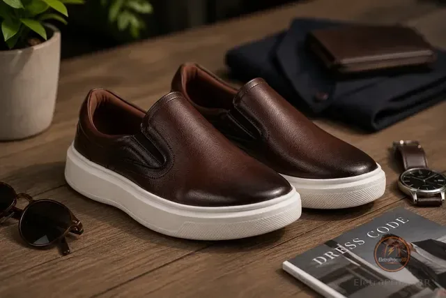 Tênis Slip On Iate Masculino Couro Confortável