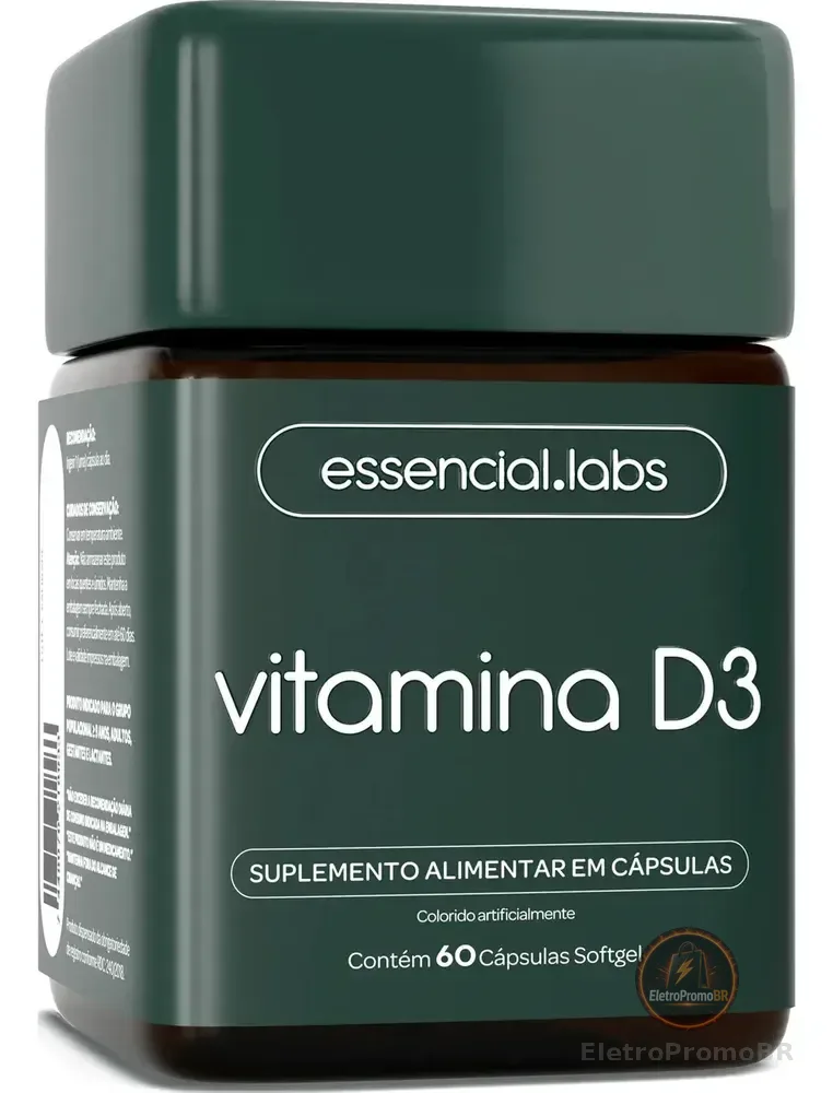 VITAMINA D3 2000ui - 60 Cápsulas Softgel - Fórmula Concentrada com Máxima Absorção