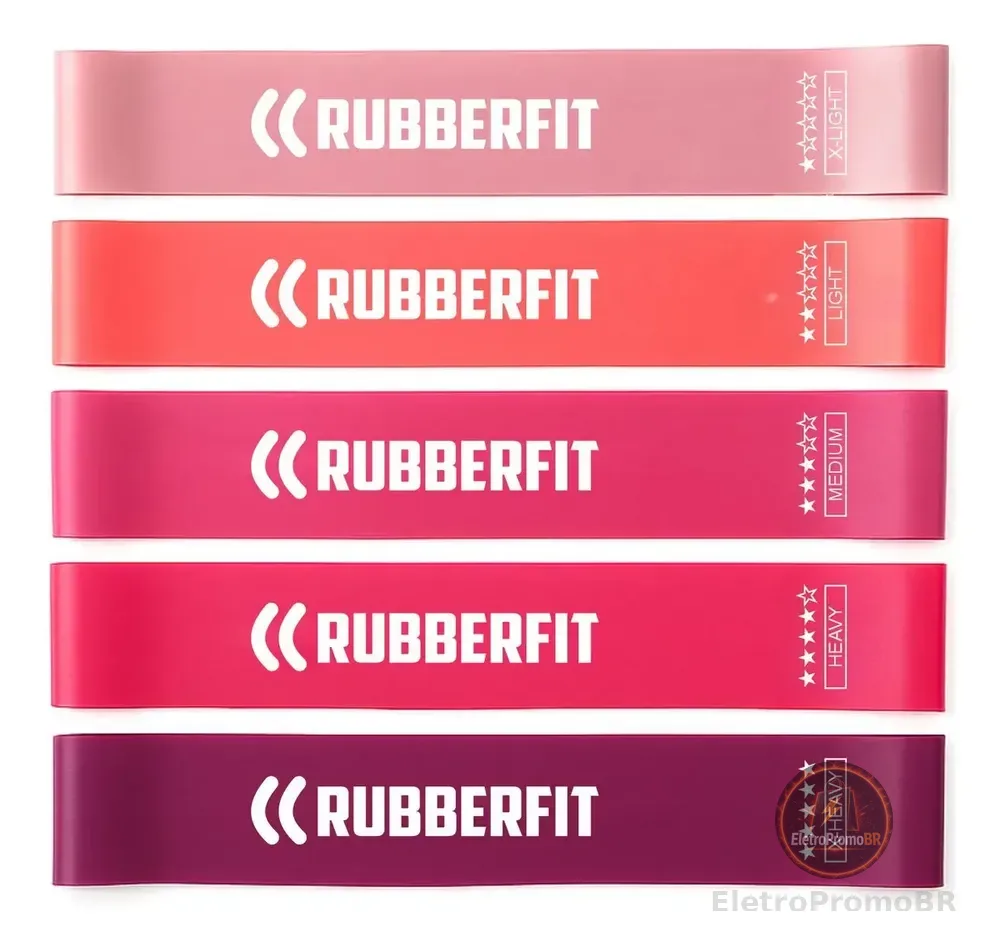 Faixa elástica Rubber Fit Mini Band multicolor - kit de 5