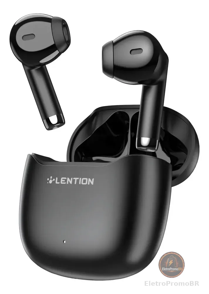 Fone de Ouvido Bluetooth 6.0 TWS 28h Bateria Som Imersivo Conexão Rápida Compatível iPhone/Android Samsung Xiaomi Preto