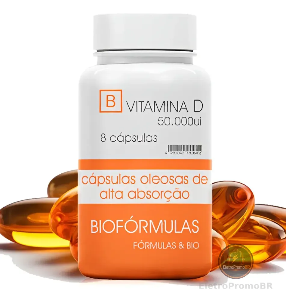Vitamina D3 Alta Absorção Oleosa 50000 Ui 8 Cápsulas